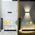 3000K Mrzxy Solar Lights Outdoor Up and Down Waterproof Aluminum Solar Sconce Dusk to Dawn Warm White for Sign, Yard