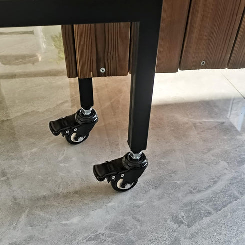 1.5" Stem Casters Set of 4, Heavy Duty Threaded Stem 5/16"-16 x 1" Swivel Wheels with Brakes, 300Lbs
