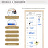 MCS 14x30 Dry Erase Weekly Meal Planner Whiteboard with Natural Frame for Wall, Family Planner & Shopping List