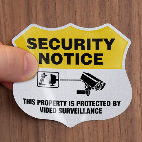 Set Pack 2.75"x3.25" SmartSign Protected by Video Surveillance Security Notice Decal | Five of EG Reflective Adhesive