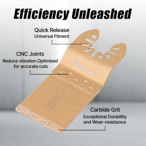6PCS Carbide Oscillating Tool Blade, Multitool Saw Blade Quick Release Power Accessories Universal Kit for Tile Grout
