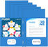 PANDRI Two Pocket Folders, 30 Pack with Prongs, Designed for Office and Classroom, Letter Size Light Blue