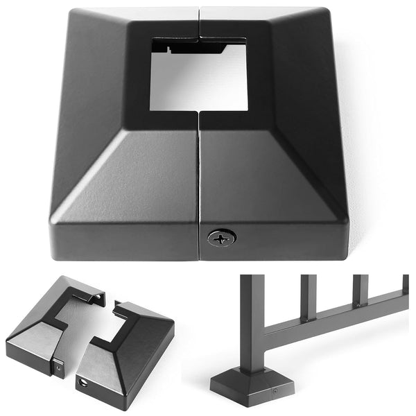 Split Post Base Cover for 1.25"x1.25" Post/3.5"x3.5" Base, Decorative Skirt Covers for Indoor/Outdoor Railing