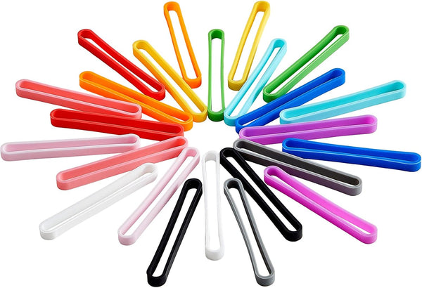 Shappy 36 Pieces 3 Inches Silicone Rubber Bands, Assorted Color Elastic Bands for Wallet Card Wrist Cooking Boxes Wraps