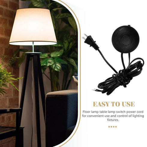 SHINEOFI 11Ft Foot Switch Power Cord Us Plug Extension Cord with Foot Operated Switch for Floor Lamp Desk Lamp Lighting