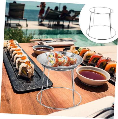 2pcs Cabilock Stainless Steel Seafood Display Rack Buffet Serving Tray Stand for Oysters Shrimp and Crab Compact Food