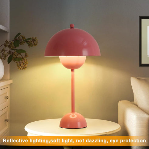 COSYLUX Modern Small Table Lamp for Bedroom, Cute Dome Shade Reflecting Light Reading Lamp for Living Room, Kid's Room
