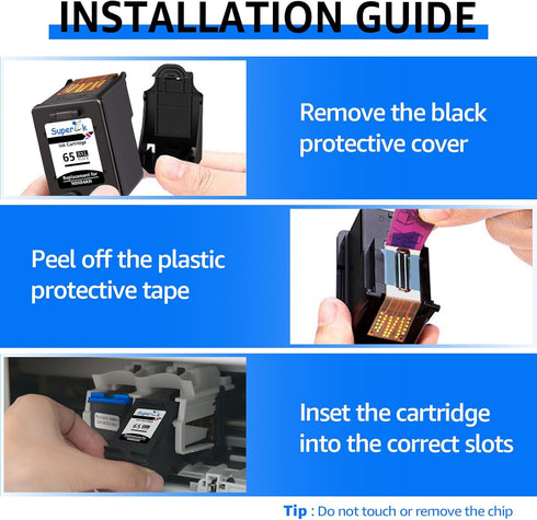 Remanufactured Ink Cartridge Replacement for 65 65XL N9K04AN Compatible with HP Envy 5055 5058 5052 DeskJet 3755 2622