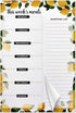 Weekly Meal Planner Magnetic Notepad for Fridge, 80g 50 Sheets Grocery List Organizer, 6"x9", Lemons