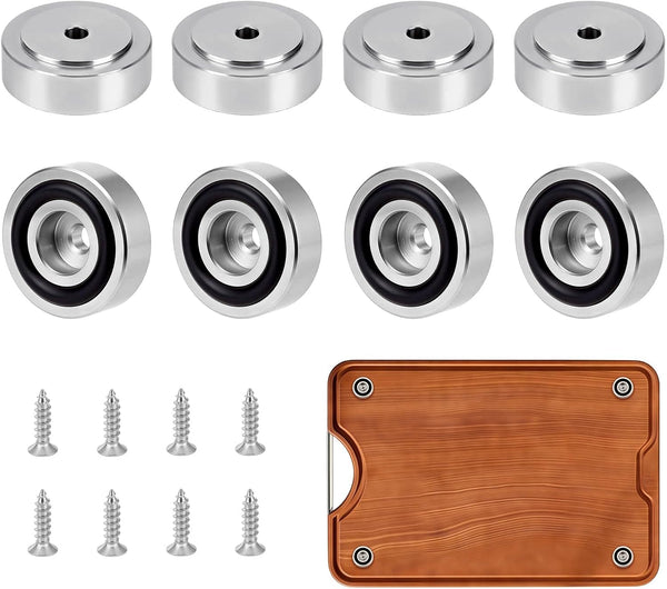 8PCS Stainless Steel Cutting Board Feet with Nonslip Pads 1.18 x 0.39