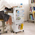 Walfront Movable Bookshelf Cart, Rotatable Removable Plastic Multifunctional Rolling Cart with Wheels (5 Layer)