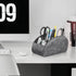 Large Remote Control Holder with 5 Compartments, KENOBEE Anti-slip Desktop Caddy for Phone, Office Supplies - Gray