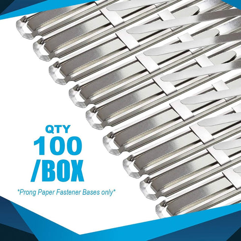 OLYMPX 100 Pcs of 1” Capacity Premium Metal Prong Paper Fastener Bases, 2.75 Inch for Paper File Clip Accessories
