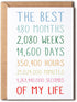 OystersPearl The Best My Life Card - 40Th Anniversary Card - Sweet 40