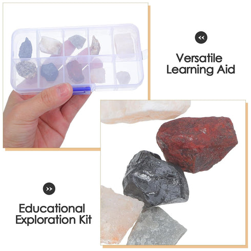 RUNROTOO 1 Box Kids' Geology Exploration Mineral Kit, Natural Crystal Specimen, Mineral Collection for Elementary