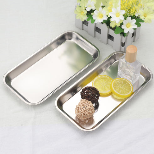 12 PCS Small Surgical Tray, 8.86 x 4.7 Inch Stainless Steel Medical Tray for Tattoo, Resin, Lab Supplies