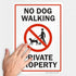 SmartSign "No Dog Walking - Private Property" Label | 10" x 14" Laminated Vinyl