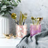Cute Ceramic Pen Holder for Desk, WAVEYU Purple Marble Marker Holder, Makeup Brush Holders, Desk Accessories