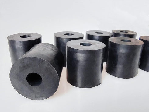 Multi Purpose Rubber Spacer 1 3/16 Inch OD x 3/8 Inch ID x 1 3/16 Inch Thickness, Black Neoprene Washers (8)