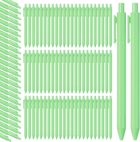 Teling 100 Pcs Cute Stylish Ballpoint Pens, Comfortable Writing Medium Point 1.0 mm for Office Supplies (Light Green)