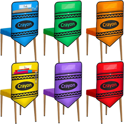 Moonld 6 Pcs Chair Pockets for Classrooms Set Crayon Chairback Buddy Pocket with