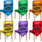 Moonld 6 Pcs Chair Pockets for Classrooms Set Crayon Chairback Buddy Pocket with