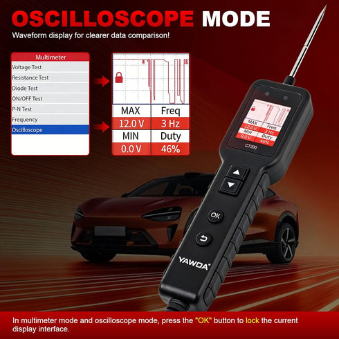 screen12-24V Power Circuit Probe,Colour DC Car Electrical System Diagnostic Test Tool,Electrical Short Open Breaker