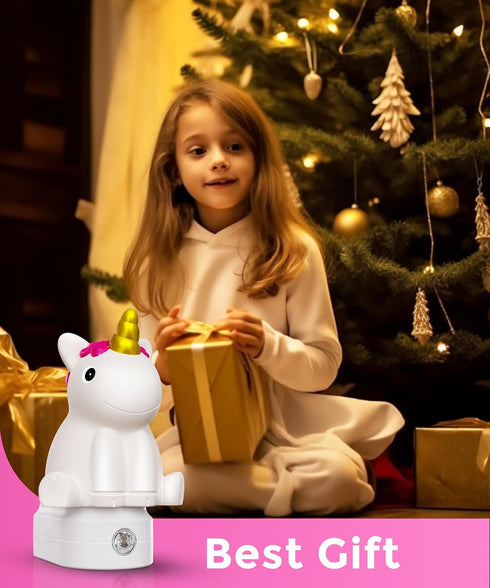 L LOHAS LED Plug-in Night Light for Kids, Cute Color Changing LED Night Light with Dusk to Dawn Sensor, Christmas