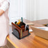 Wooden Desk Organizer, Wood Desktop Storage Organizer for Office Supplies, Remote Control Caddy Holder (Desk