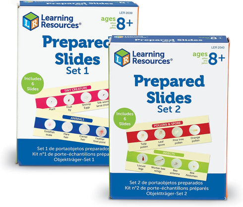 Set 48 8+ Learning Resources Prepared Slides Combo - Specimens, Ages Slides for Microscope, Science Exploration Kits