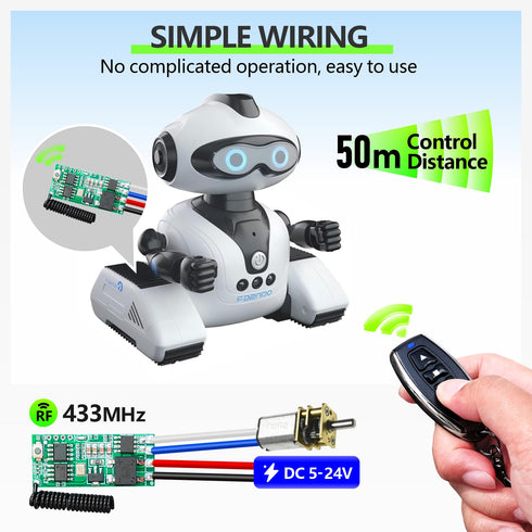 12V 5V~24V 1A DieseRC Mini Wireless DC Motor Remote Control Switch, Micro DC Receiver Controller, Radio Control Motor