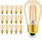 Hizashi 15 Pack S14 Replacement Light Bulbs, 2W=25 Watt Dimmable E26 Base, Amber 2200K, Outdoor String Lights