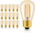 Hizashi 15 Pack S14 Replacement Light Bulbs, 2W=25 Watt Dimmable E26 Base, Amber 2200K, Outdoor String Lights