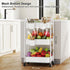 Osivaex 3 Tier Rolling Cart Metal with Wheels, Heavy Duty White Three Tiered Craft Cart Organizer on Wheels, Utility