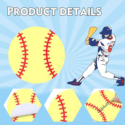 Yeaqee 32 Pcs Softball Party Favors, 16 Pcs Black Ink Ballpoint Pens, 16 Pcs Softball Sticky Note Pad, Bulk Gifts