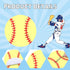 Yeaqee 32 Pcs Softball Party Favors, 16 Pcs Black Ink Ballpoint Pens, 16 Pcs Softball Sticky Note Pad, Bulk Gifts