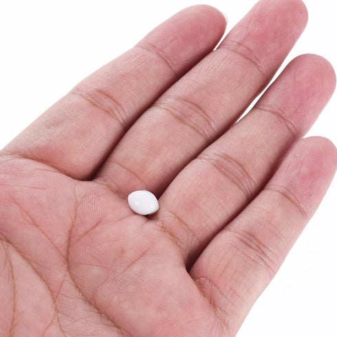 MECCANIXITY Magnetic Stirrer Mixer Stir Bar Rod 8mm(0.31") x6mm Olive Shape PTFE Coating Magnet White - 5Pcs