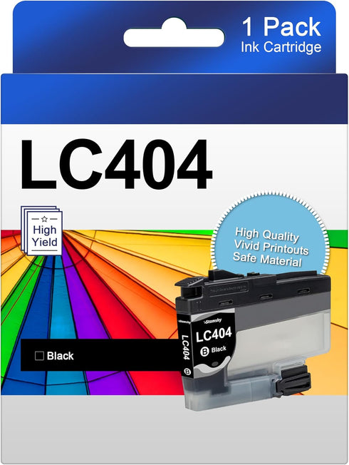 LC404 Ink Cartridge Compatible Replacement for Brother LC 404, High Yield for MFC-J1205W, MFC-J1215W Printer (1 Pack