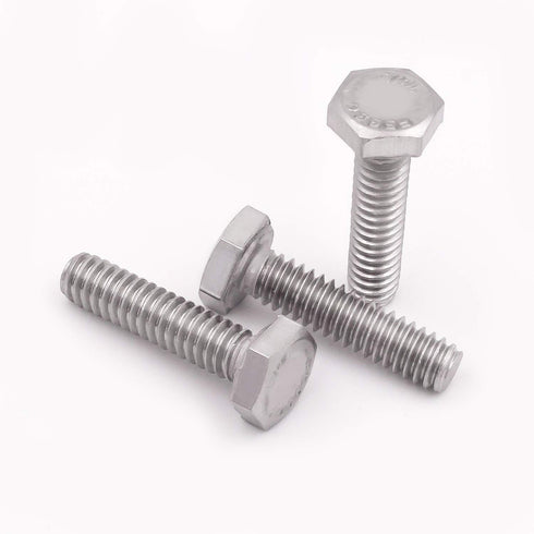 100 Pieces 1/4-20 x 1-1/2 Inch Stainless Steel Hex Bolts, Fully Threaded Hexagon Cap Screw Fasteners