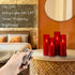 Homemory Red Acrylic Flameless LED Candles with Remote & Timer, Battery Powered, Fake Candles, Elegant Home Decor