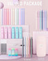 Four Candies 39 PCS Aesthetic School Supplies, Cute Pen Case, 12 Pastel Highlighters, 5 Black Ink Gel Pens