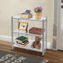 Oiveinya Cart,3-Tier Foldable Storage Rolling Portable Utility Service Cart with Wheels Folding Metal Cart Organizer