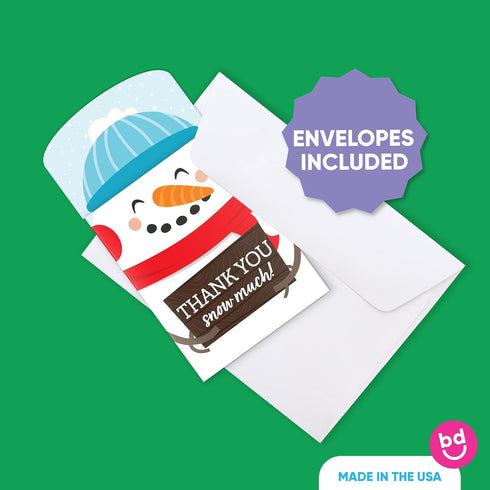 Pack, Set 8 Big Dot of Happiness Snowman Thank You Snow Much Gift Card Holders with Envelopes, Winter Party Cash Money