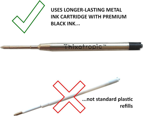 HEAVY Super Big Fat Weighted Pens, Twin Pack with Silicone Hex-Grips and Premium Ink