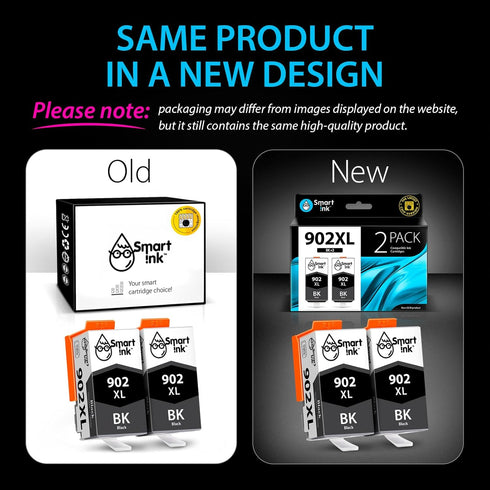 Smart Ink Compatible Ink Cartridge Replacement for HP 902XL (Combo Pack: 2 Black) for OfficeJet Pro 6978 6968
