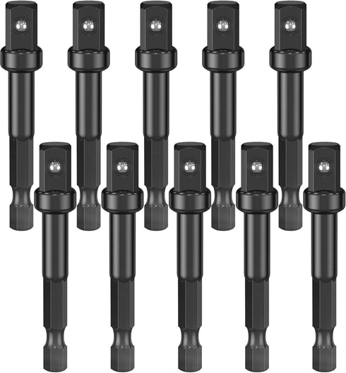 3/8 Impact Adapter, 10 Pack 3/8 Socket Adapter, 1/4 Inch to 3/8 Socket Adapter Kit for Impact Driver, Automotive DIY