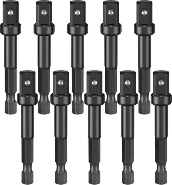 3/8 Impact Adapter, 10 Pack 3/8 Socket Adapter, 1/4 Inch to 3/8 Socket Adapter Kit for Impact Driver, Automotive DIY