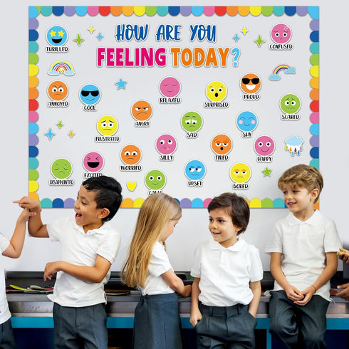Feeling Bulletin Board Set for Classroom Decor - How are You Feeling Today Posters, Emotion Cutouts, Feeling Chart for
