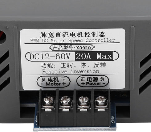 12V-60V/20A DC Motor Speed Controller, 12v Fan Speed Controller, Forward/Reverse Electric Motor Speed Regulator