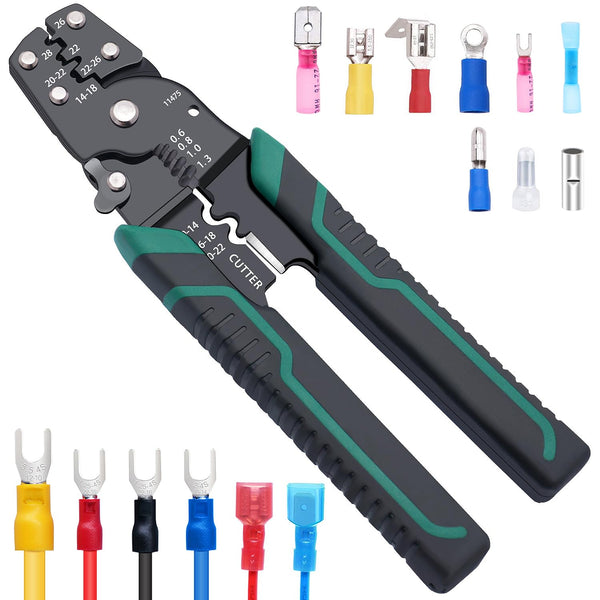 Twidec Wire Crimper Tool with Stripper Cutter, Multifunctional Crimping Pliers for Insulated Electrical Connectors